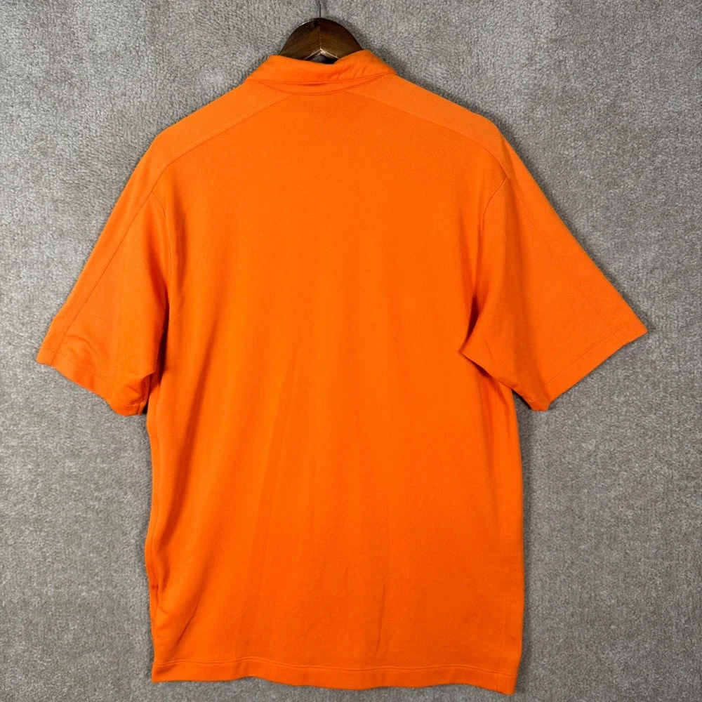 Nike‎ Golf Polo Shirt Mens Large Orange Short Sleeve Nike FIT DRY Swoosh Logo